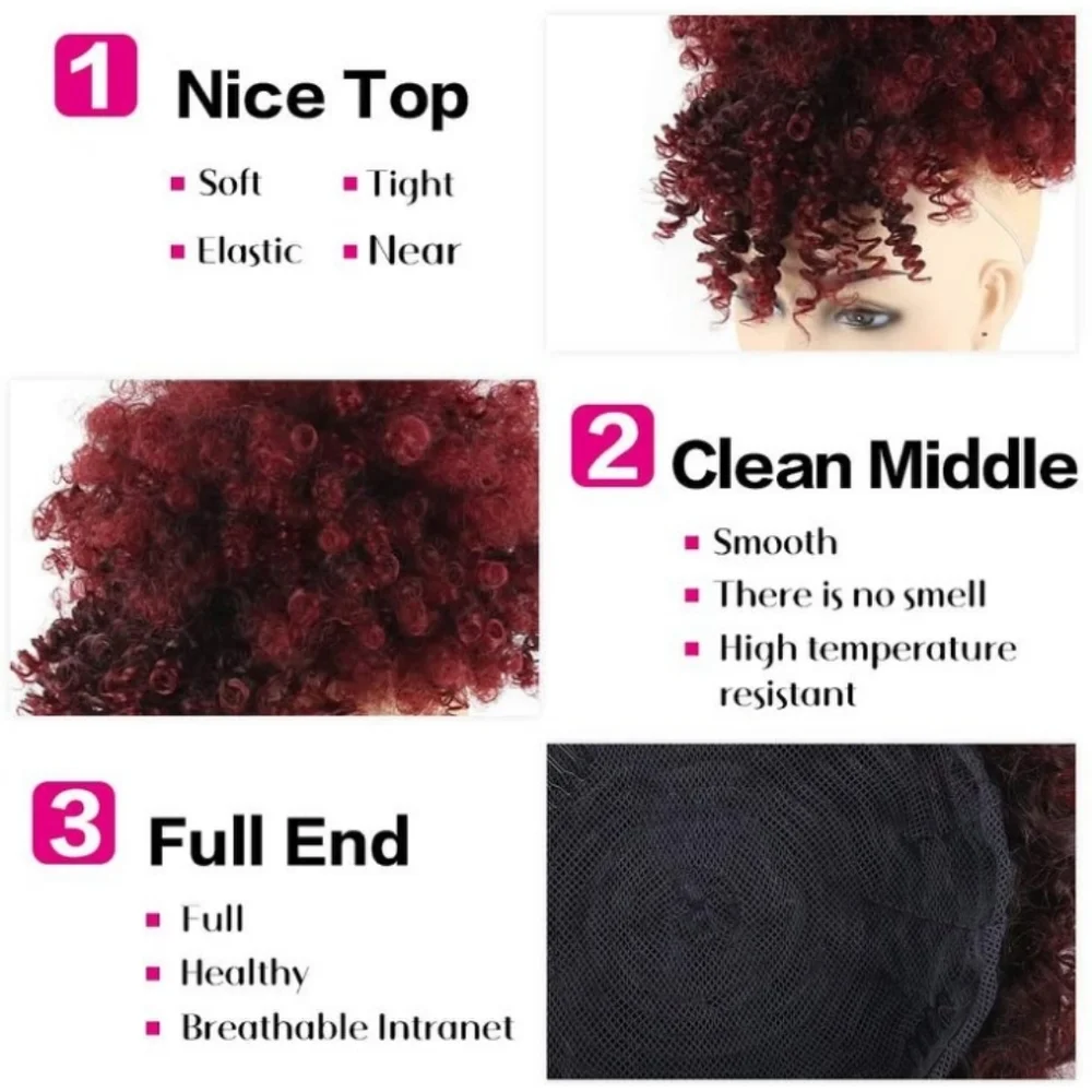 Blooming Hair Drawstring Ponytail With Bang